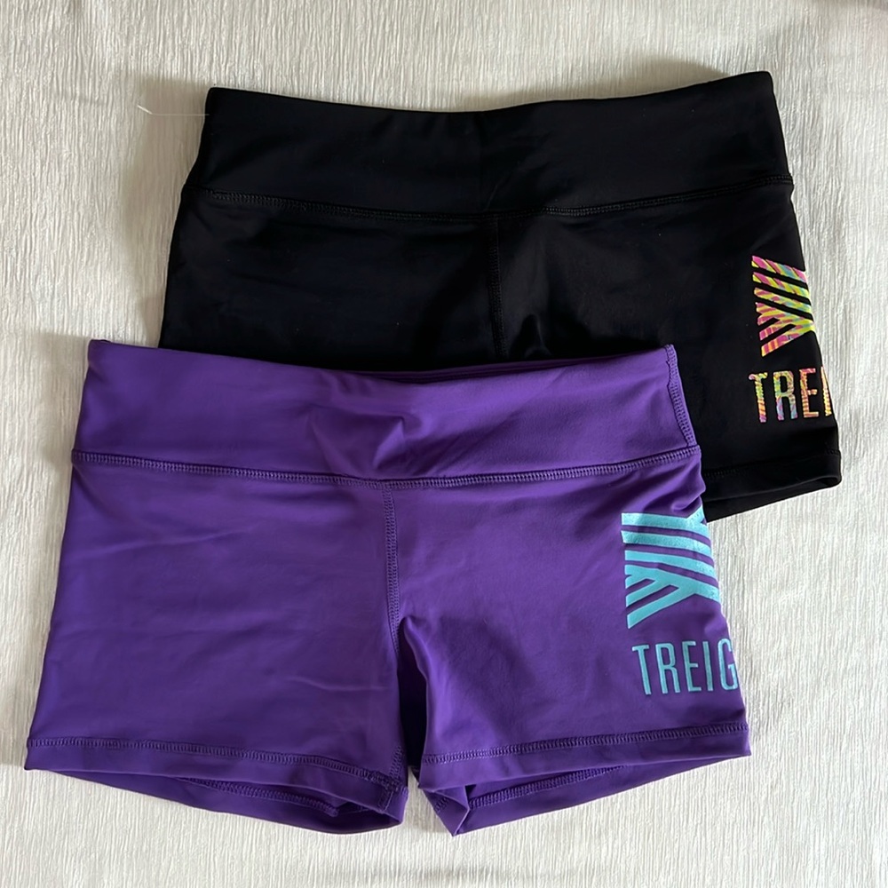 NWOT Treign booty shorts Set of 2 Black & Purple